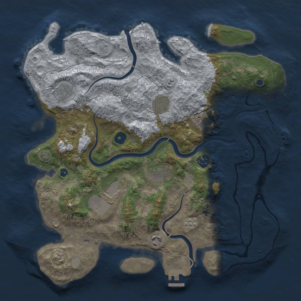 Rust Map: Procedural Map, Size: 3800, Seed: 15, 14 Monuments