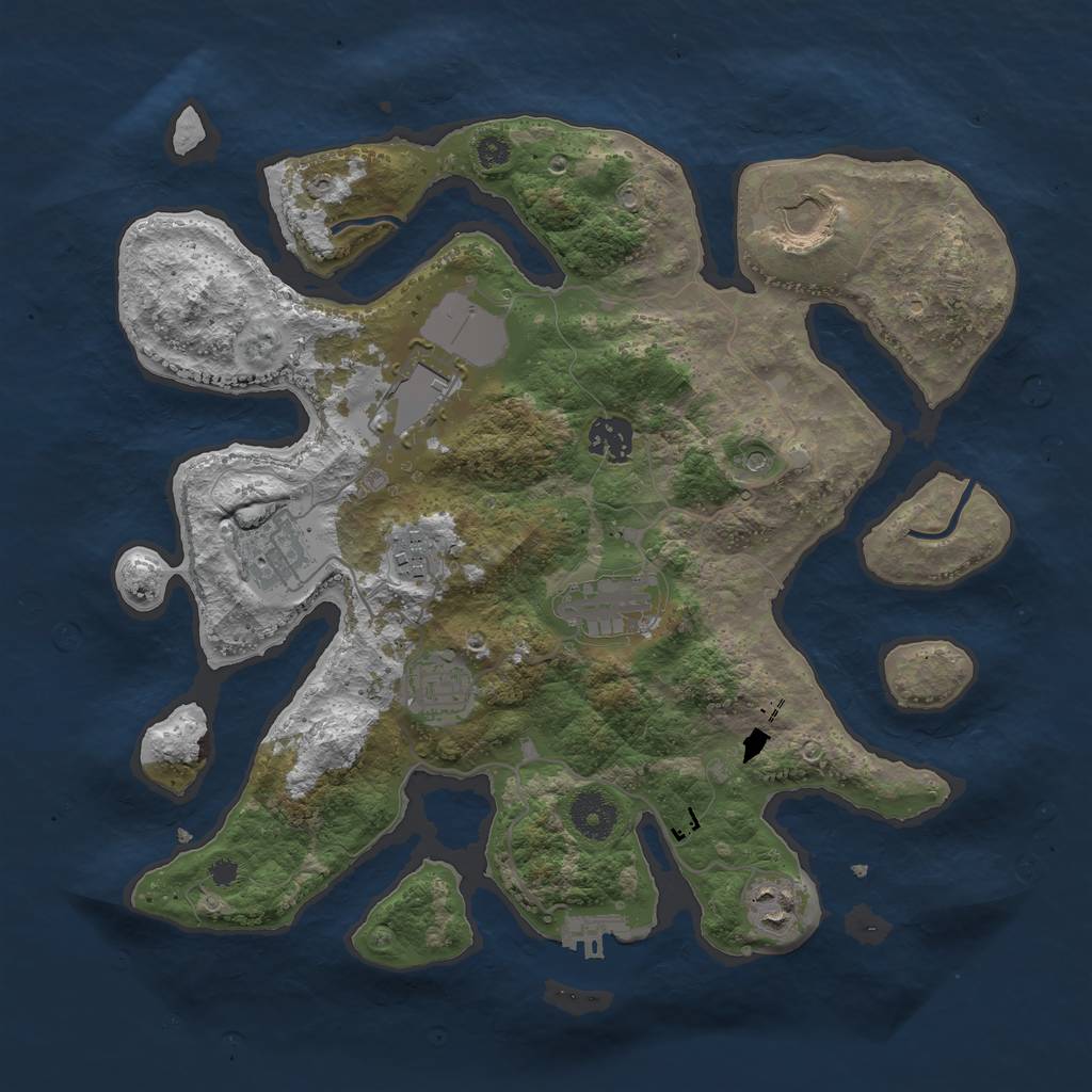 Rust Map: Procedural Map, Size: 3500, Seed: 1901331, 12 Monuments