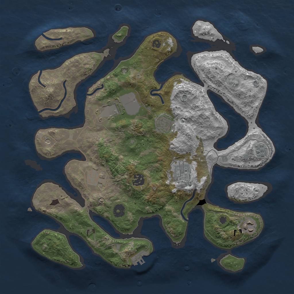 Rust Map: Procedural Map, Size: 3500, Seed: 28017500, 11 Monuments