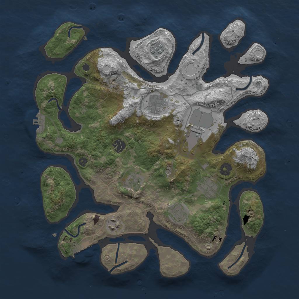 Rust Map: Procedural Map, Size: 3500, Seed: 190502, 19 Monuments