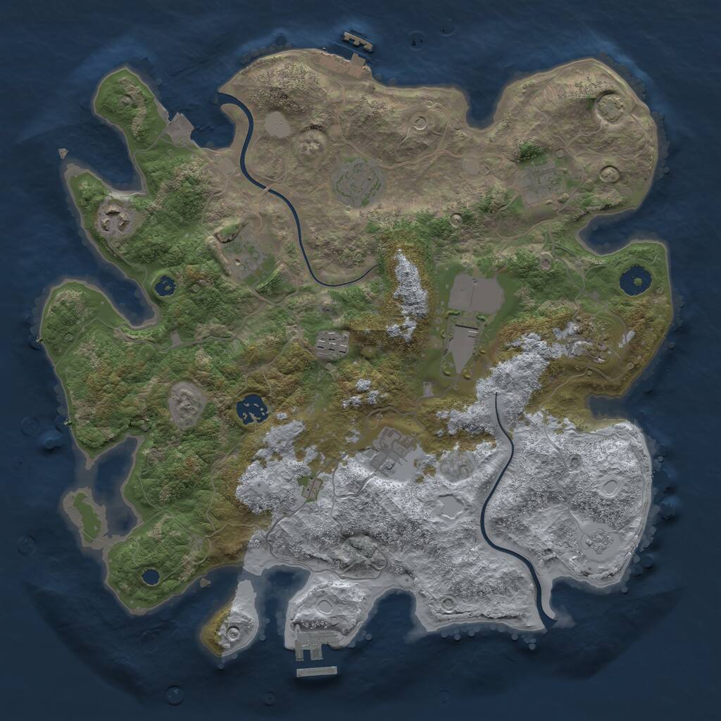 Rust Map: Procedural Map, Size: 3600, Seed: 29582958, 15 Monuments