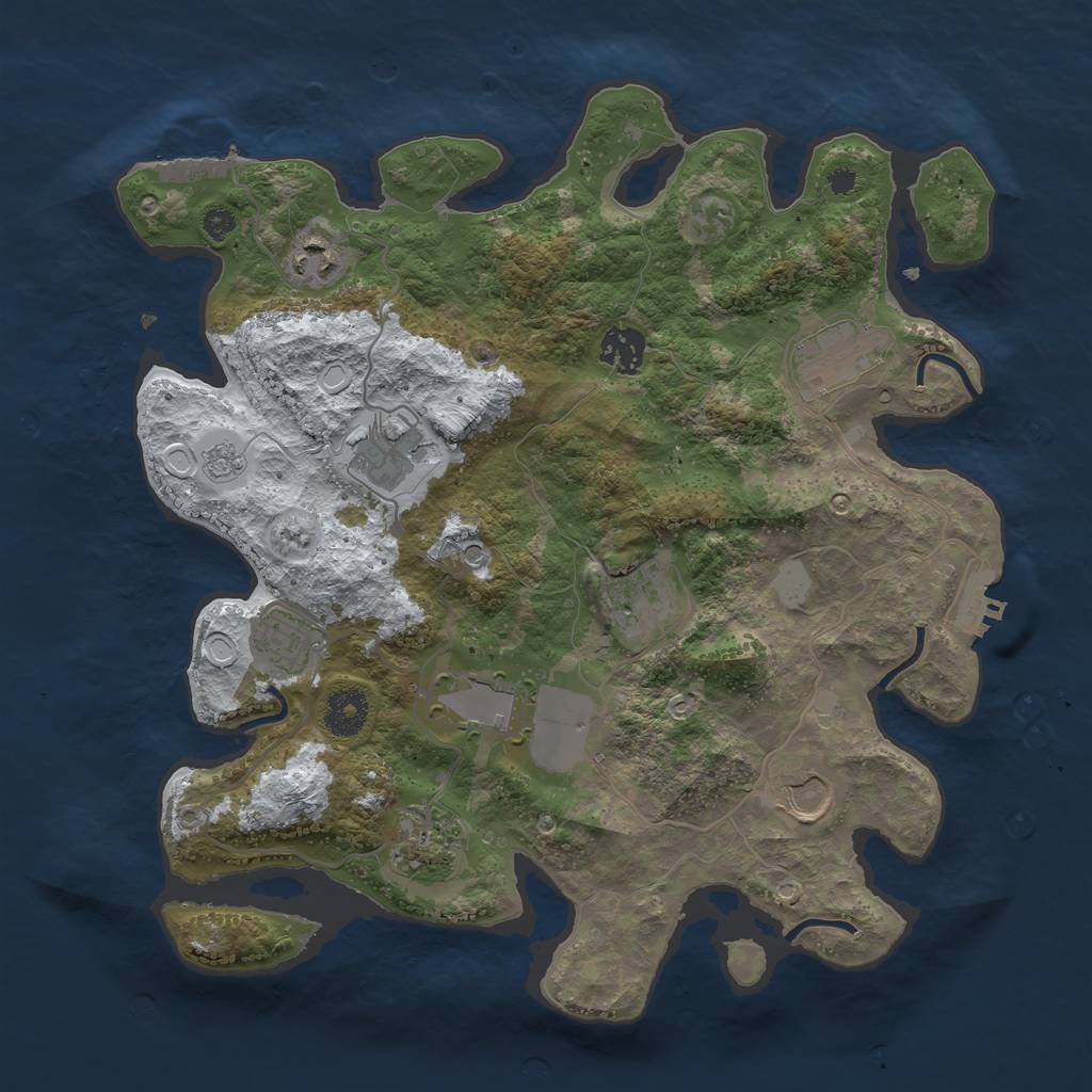 Rust Map: Procedural Map, Size: 3500, Seed: 24356, 18 Monuments