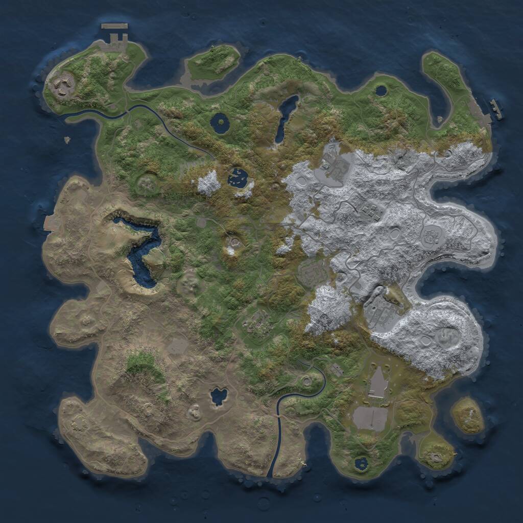 Rust Map: Procedural Map, Size: 4000, Seed: 118675309, 14 Monuments