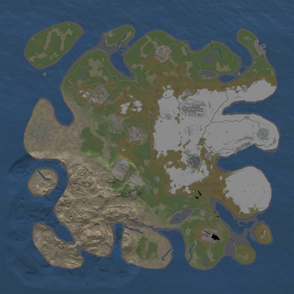 Rust Map: Procedural Map, Size: 4000, Seed: 118675309, 16 Monuments
