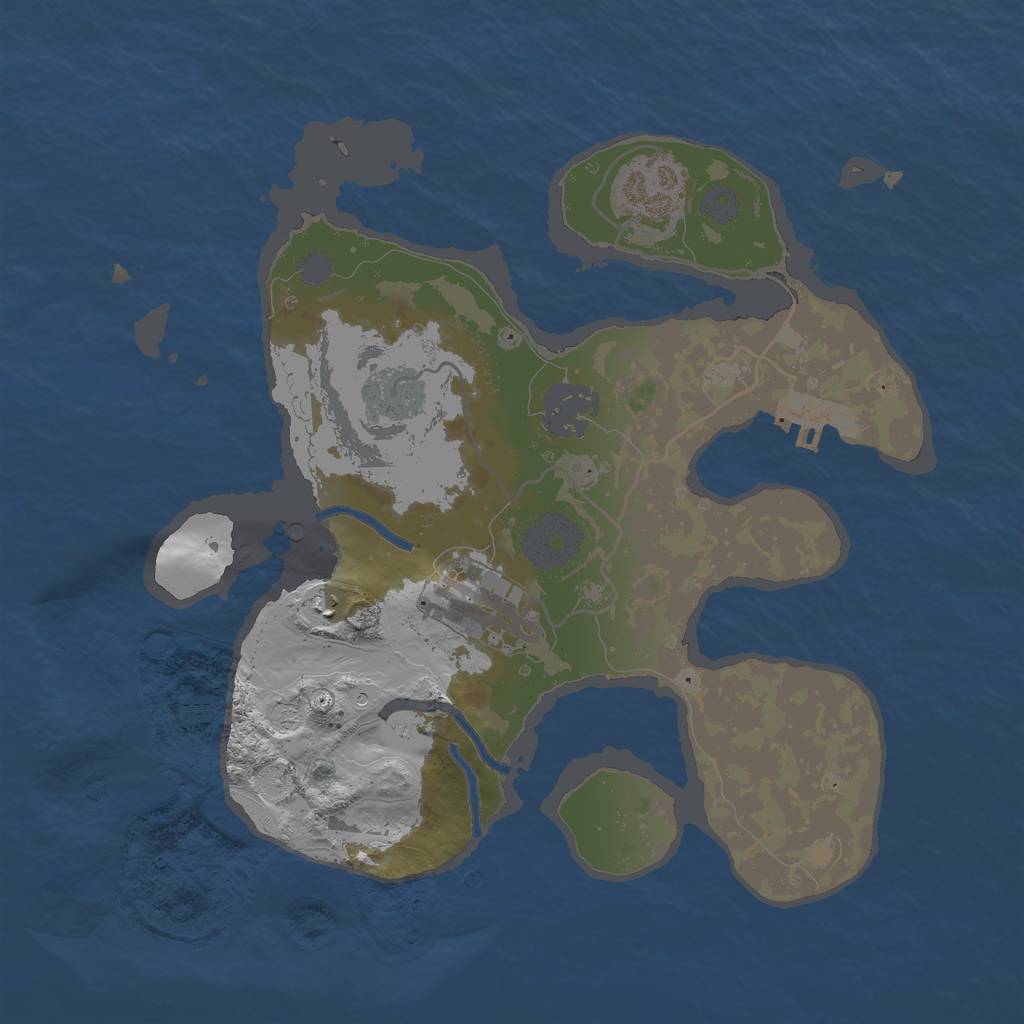 Rust Map: Procedural Map, Size: 2700, Seed: 100, 8 Monuments