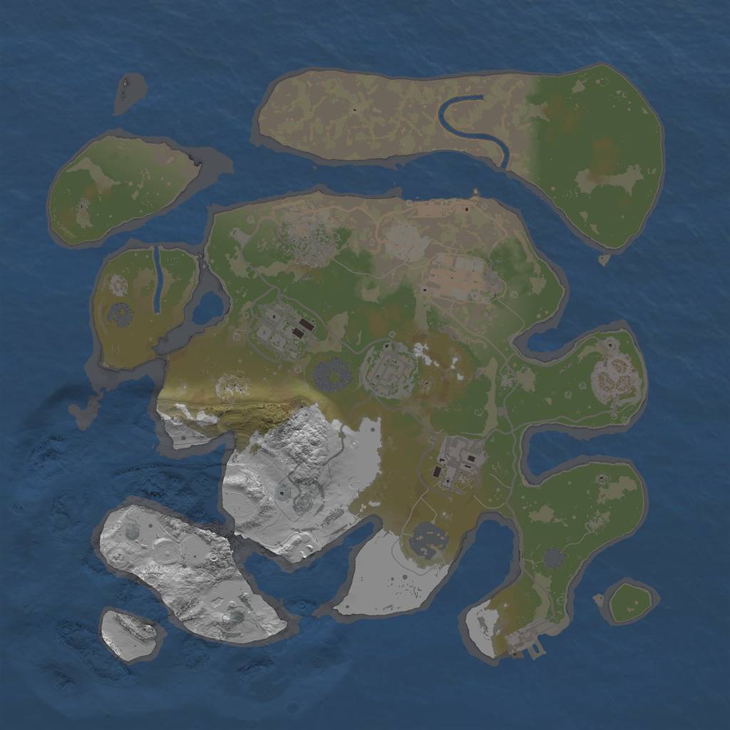 Rust Map: Procedural Map, Size: 3000, Seed: 217584361, 12 Monuments