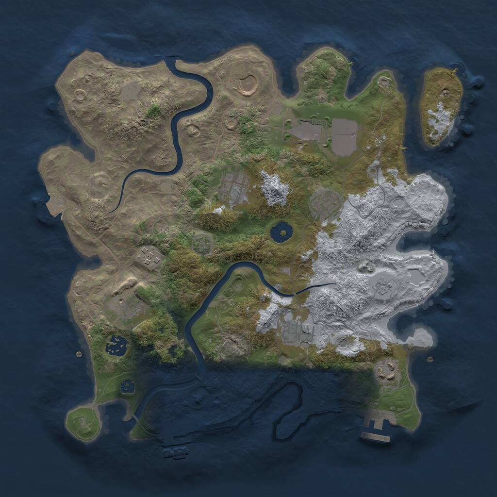 Rust Map: Procedural Map, Size: 3500, Seed: 1880304175, 15 Monuments
