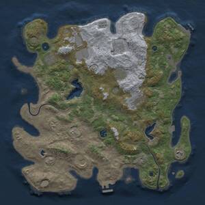 Thumbnail Rust Map: Procedural Map, Size: 4000, Seed: 1230428838, 16 Monuments
