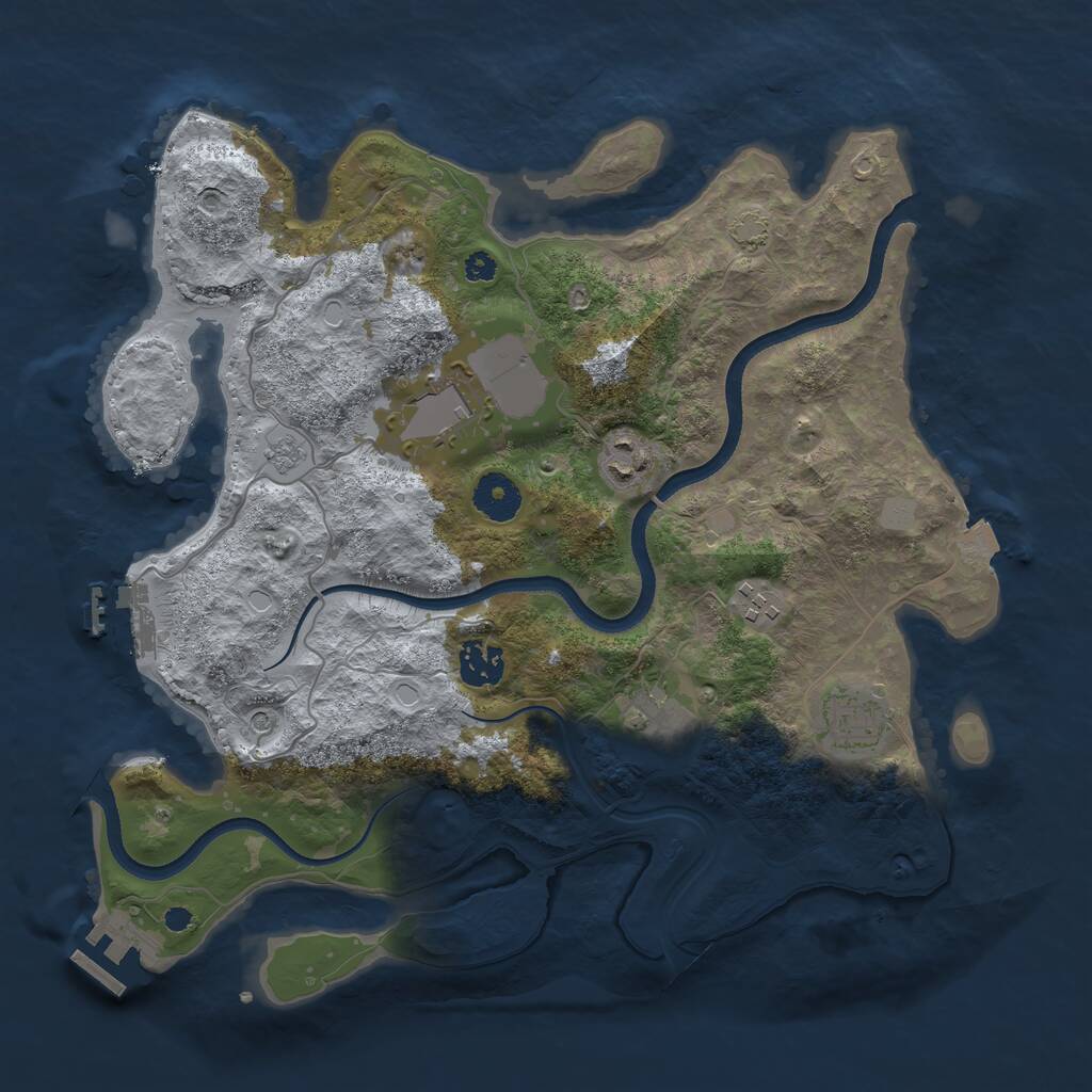 Rust Map: Procedural Map, Size: 3500, Seed: 238, 12 Monuments