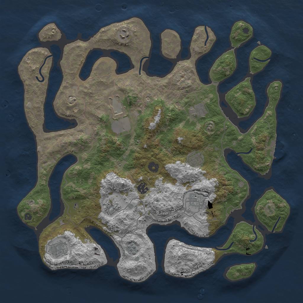 Rust Map: Procedural Map, Size: 4200, Seed: 121569, 13 Monuments