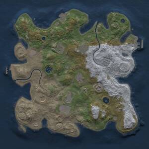 Thumbnail Rust Map: Procedural Map, Size: 3500, Seed: 1312723408, 15 Monuments