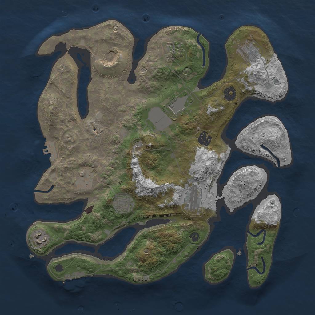 Rust Map: Procedural Map, Size: 3500, Seed: 95919902, 14 Monuments