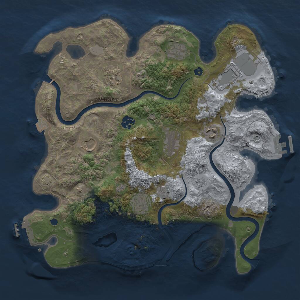 Rust Map: Procedural Map, Size: 3500, Seed: 95919902, 15 Monuments