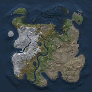 Thumbnail Rust Map: Procedural Map, Size: 3500, Seed: 1375908562, 15 Monuments