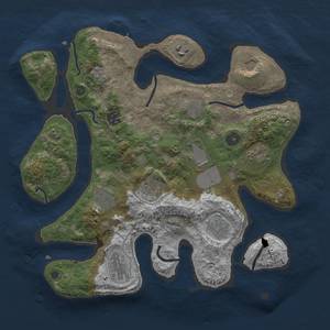 Thumbnail Rust Map: Procedural Map, Size: 3500, Seed: 1708406501, 15 Monuments