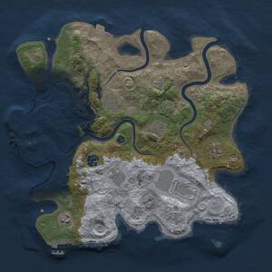 Thumbnail Rust Map: Procedural Map, Size: 3500, Seed: 1708406501, 14 Monuments