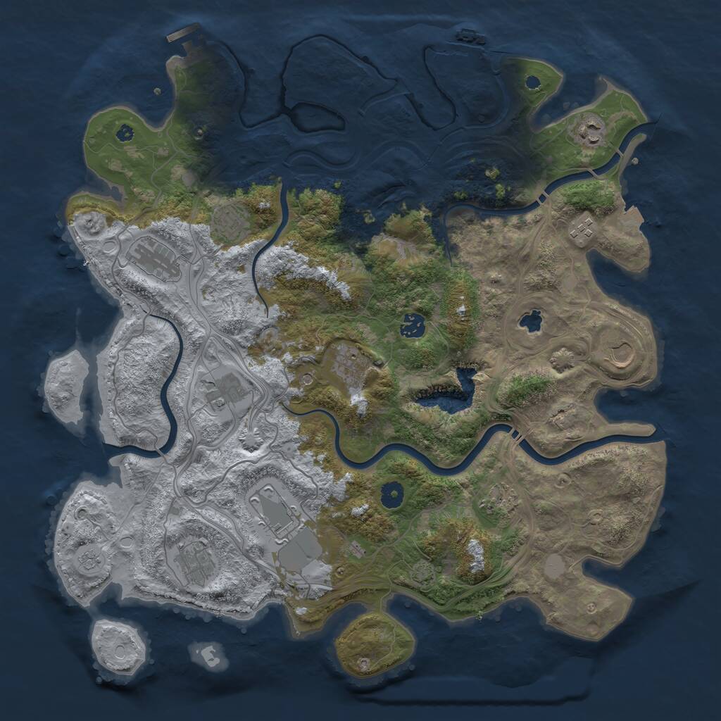 Rust Map: Procedural Map, Size: 4250, Seed: 988440779, 17 Monuments