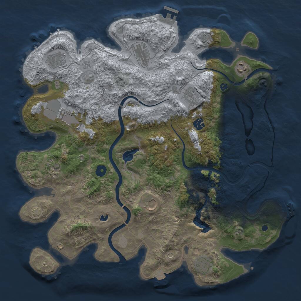 Rust Map: Procedural Map, Size: 4000, Seed: 7576710, 16 Monuments