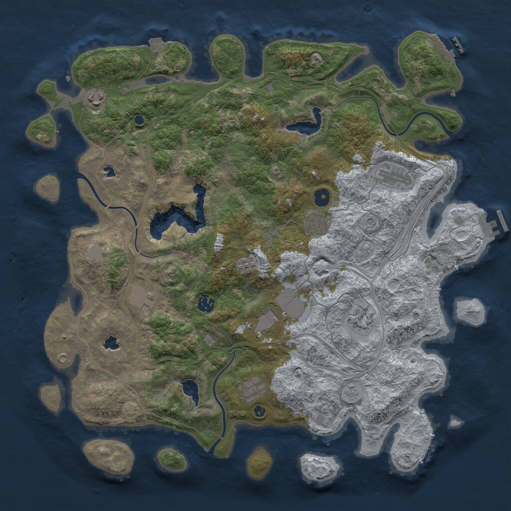 Rust Map: Procedural Map, Size: 4500, Seed: 1834266376, 15 Monuments