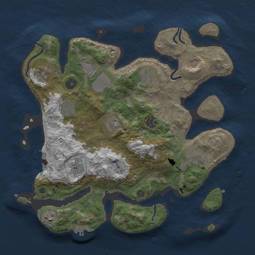 Rust Map: Procedural Map, Size: 3500, Seed: 1457498511, 15 Monuments