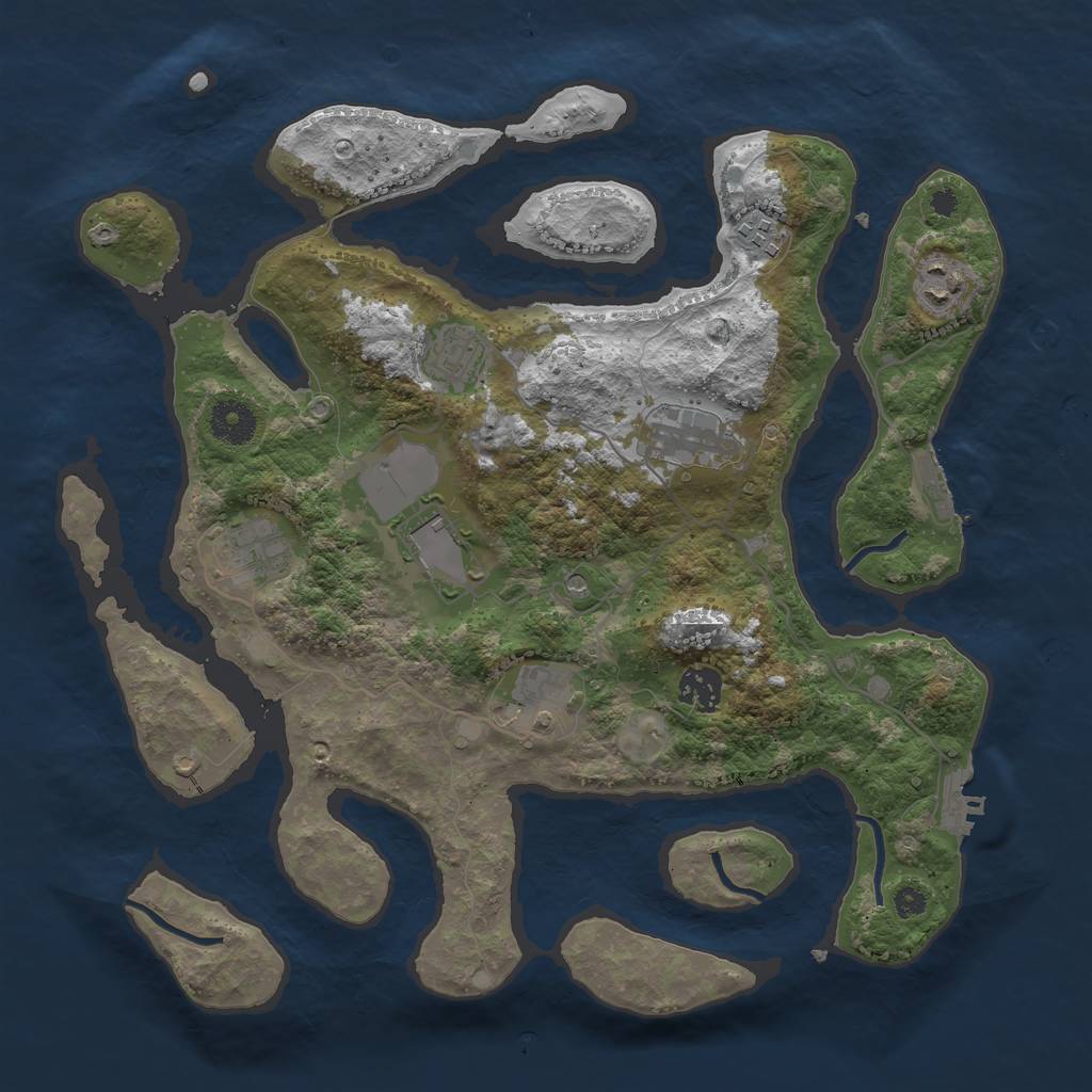 Rust Map: Procedural Map, Size: 3600, Seed: 20306, 13 Monuments