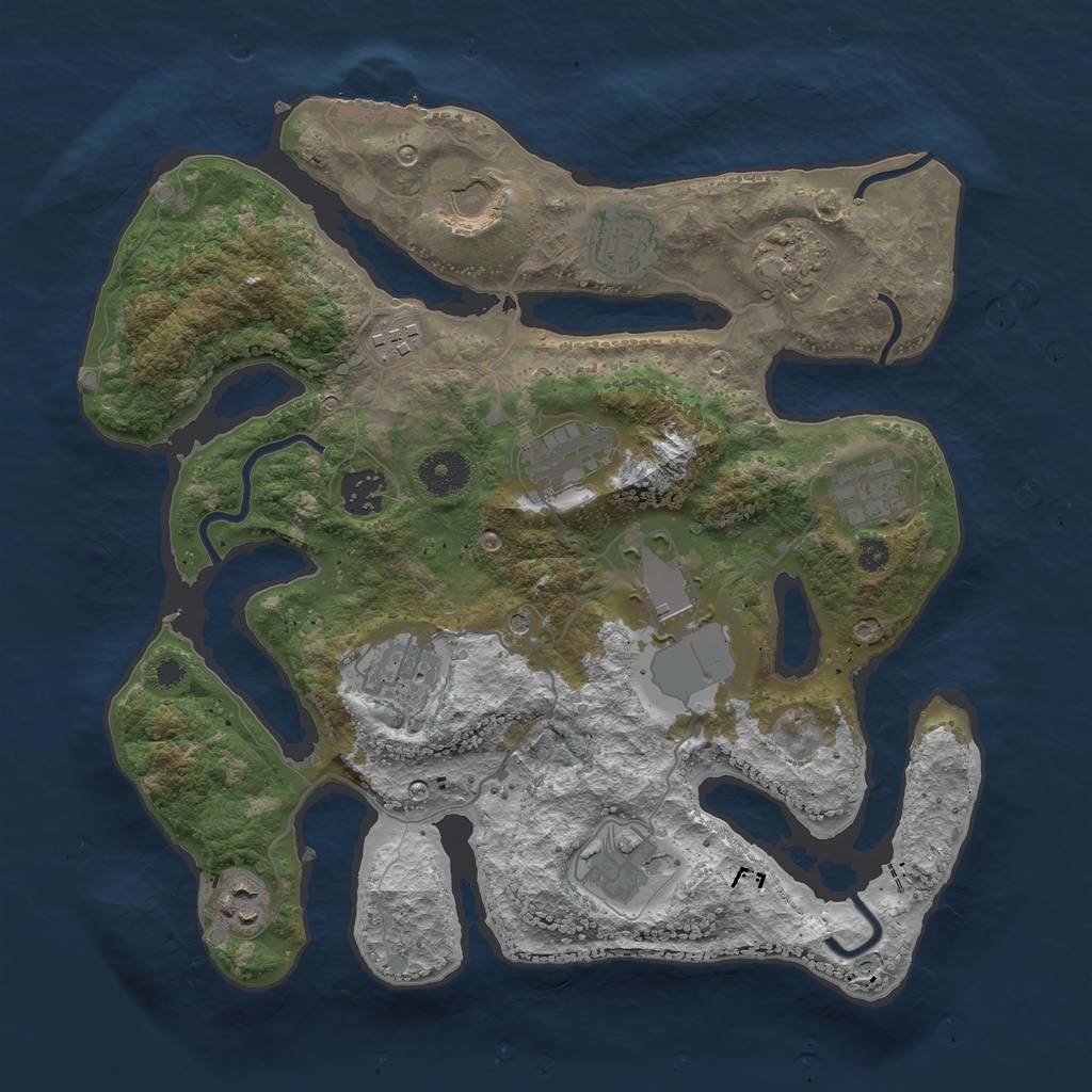 Rust Map: Procedural Map, Size: 3500, Seed: 1522923162, 15 Monuments