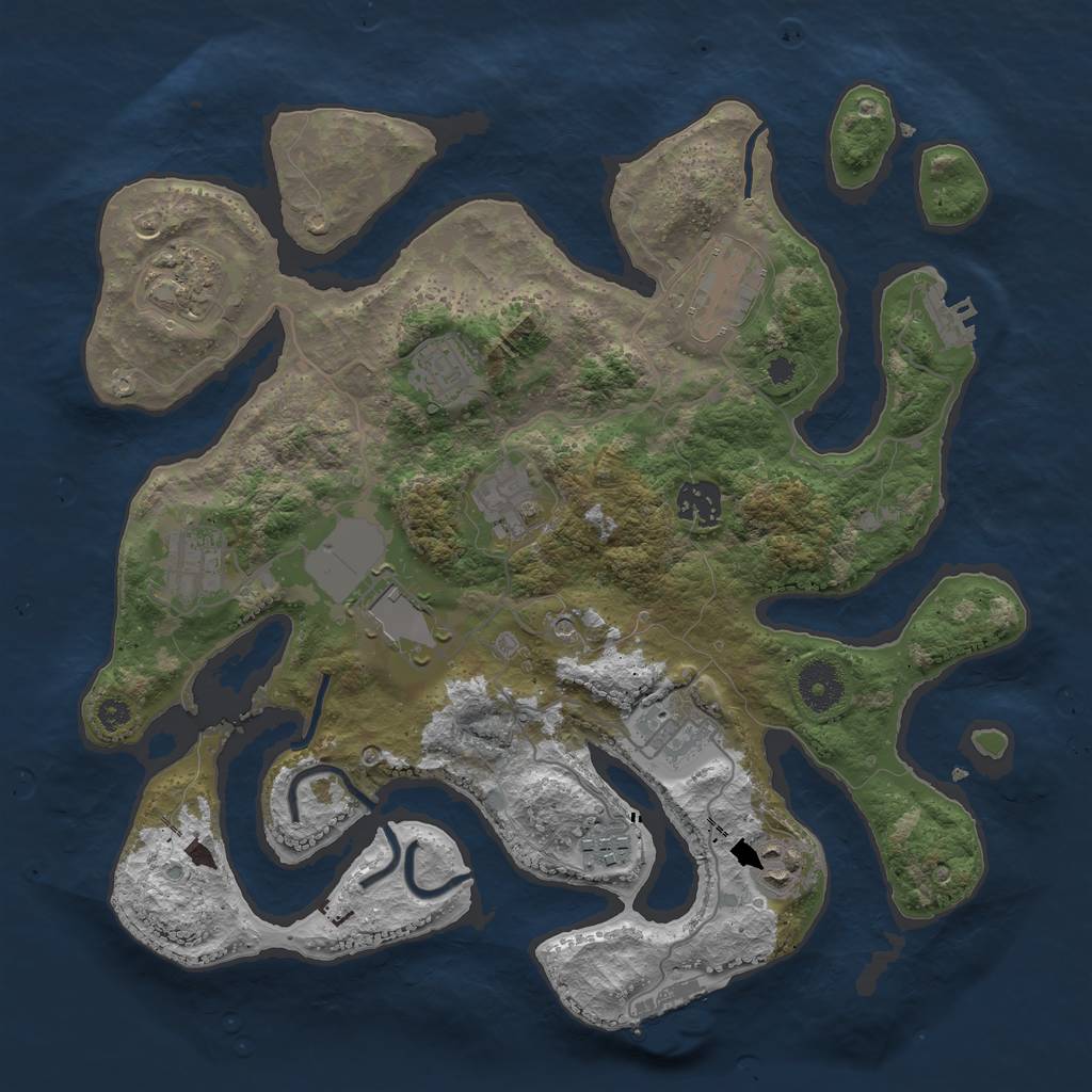 Rust Map: Procedural Map, Size: 3500, Seed: 331109182, 15 Monuments