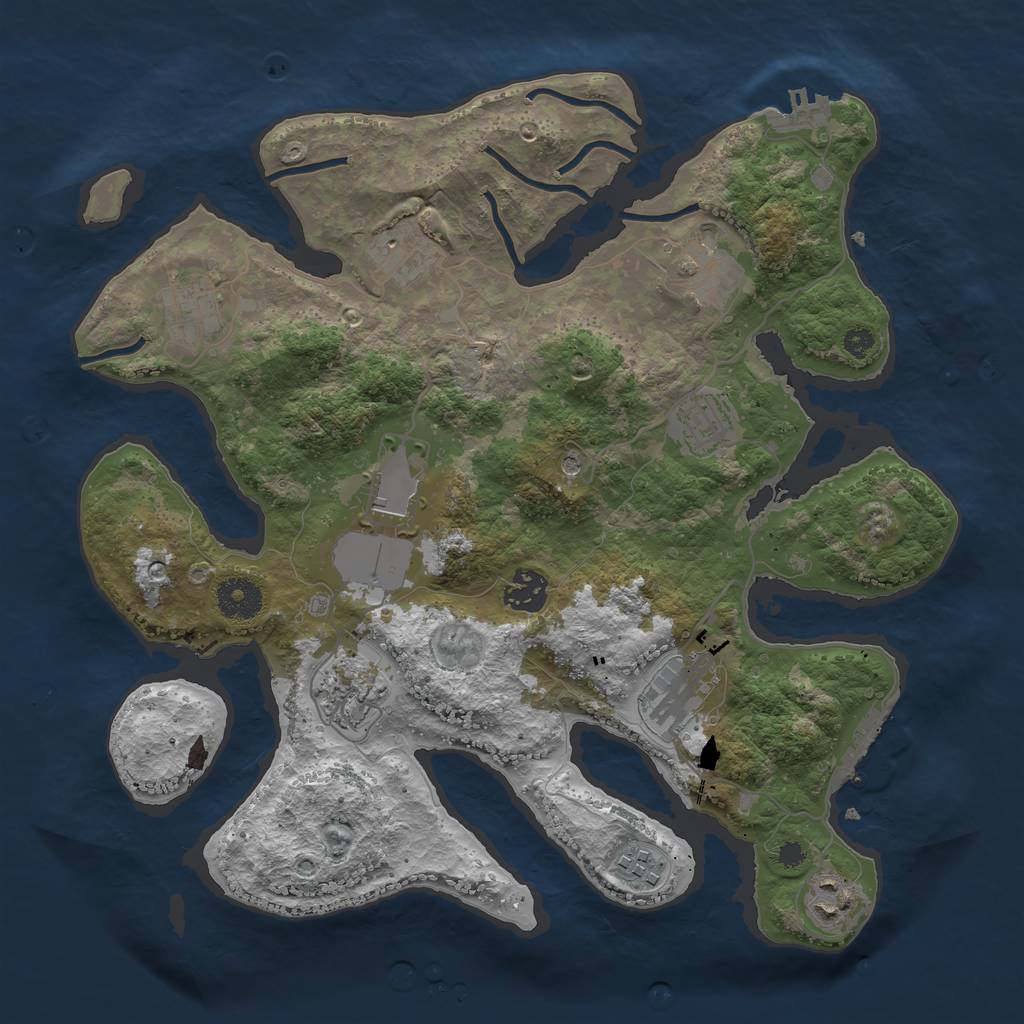 Rust Map: Procedural Map, Size: 3500, Seed: 1601448818, 15 Monuments