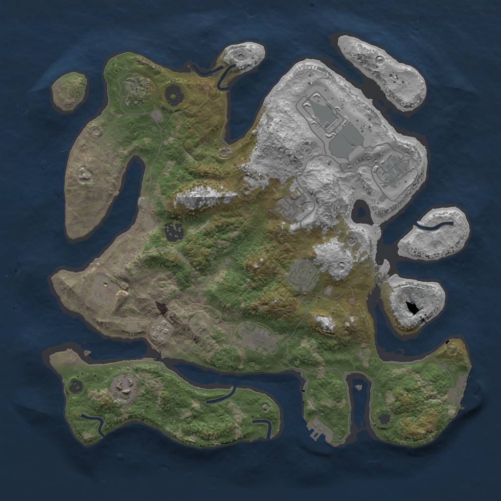 Rust Map: Procedural Map, Size: 3800, Seed: 852221, 15 Monuments