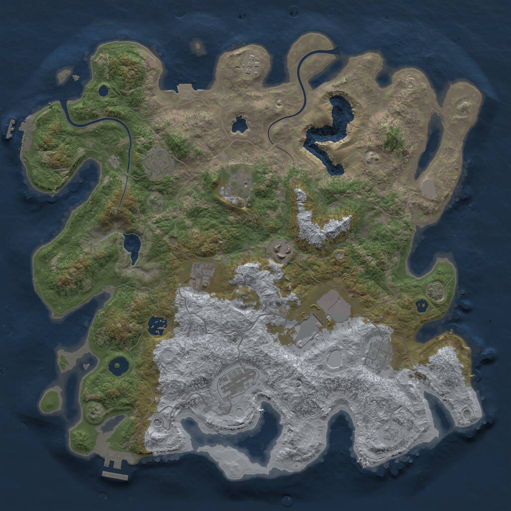 Rust Map: Procedural Map, Size: 4000, Seed: 2320, 15 Monuments