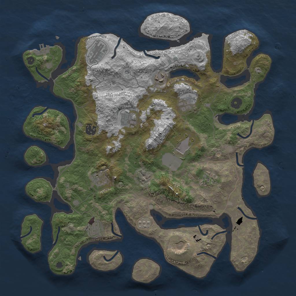 Rust Map: Procedural Map, Size: 4000, Seed: 256203388, 15 Monuments