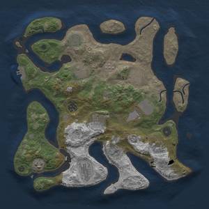 Thumbnail Rust Map: Procedural Map, Size: 3500, Seed: 1617147157, 14 Monuments