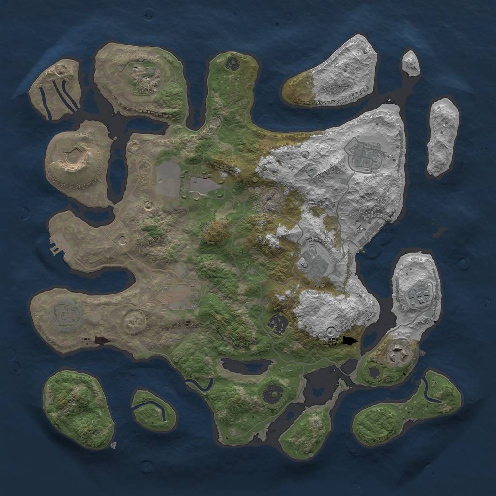 Rust Map: Procedural Map, Size: 3750, Seed: 1145434293, 15 Monuments