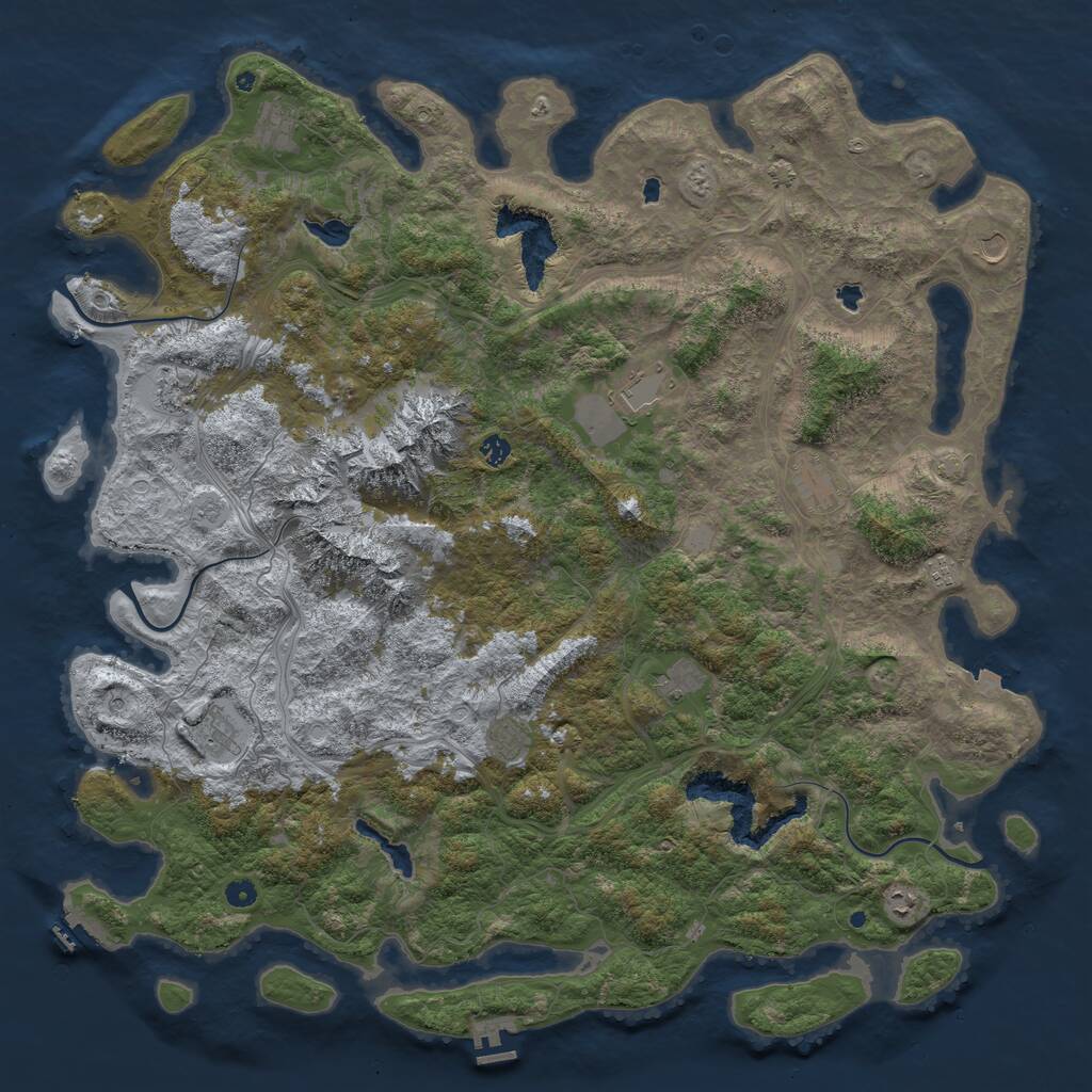 Rust Map: Procedural Map, Size: 5500, Seed: 1368202988, 17 Monuments