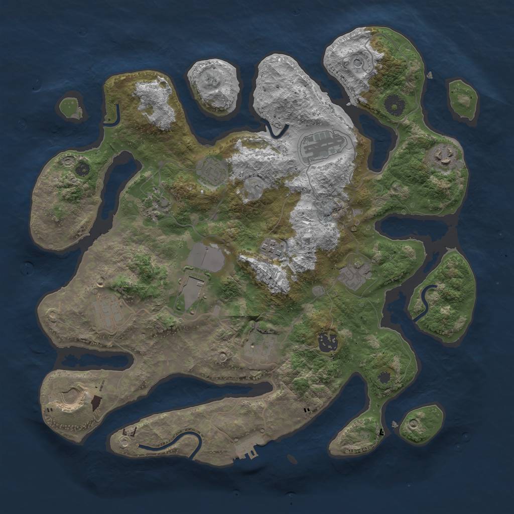 Rust Map: Procedural Map, Size: 3750, Seed: 1429348183, 15 Monuments