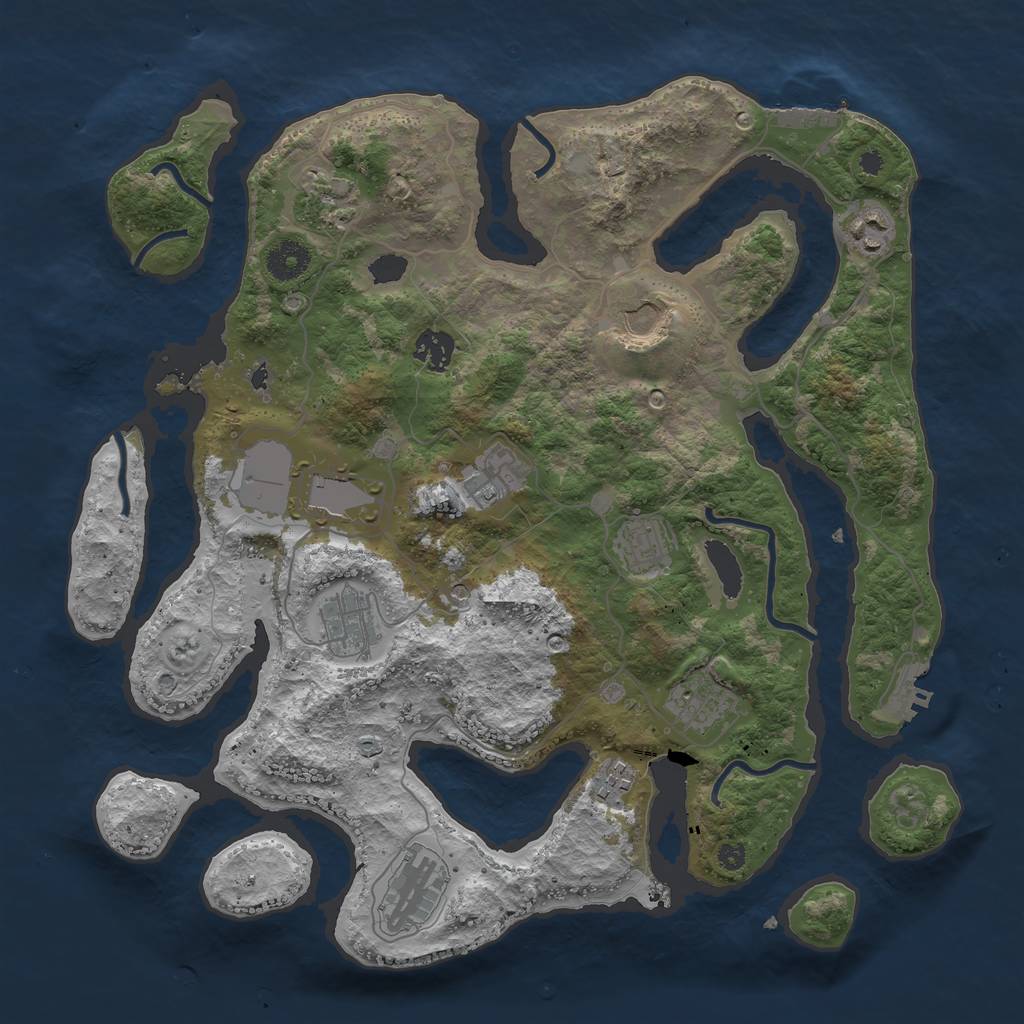 Rust Map: Procedural Map, Size: 3750, Seed: 1590580497, 16 Monuments