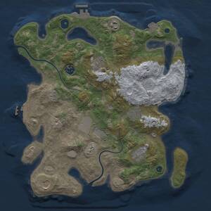 Thumbnail Rust Map: Procedural Map, Size: 3500, Seed: 1072679595, 14 Monuments