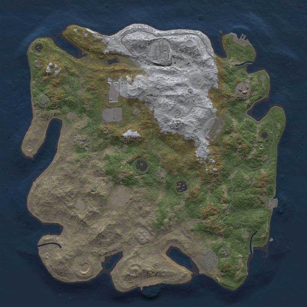 Rust Map: Procedural Map, Size: 4000, Seed: 1792146454, 18 Monuments