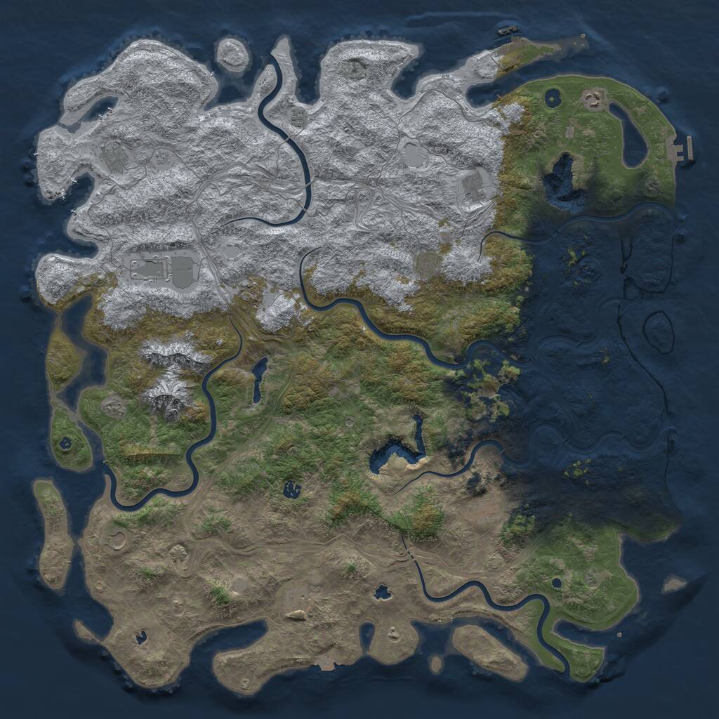 Rust Map: Procedural Map, Size: 6000, Seed: 1631635339, 17 Monuments