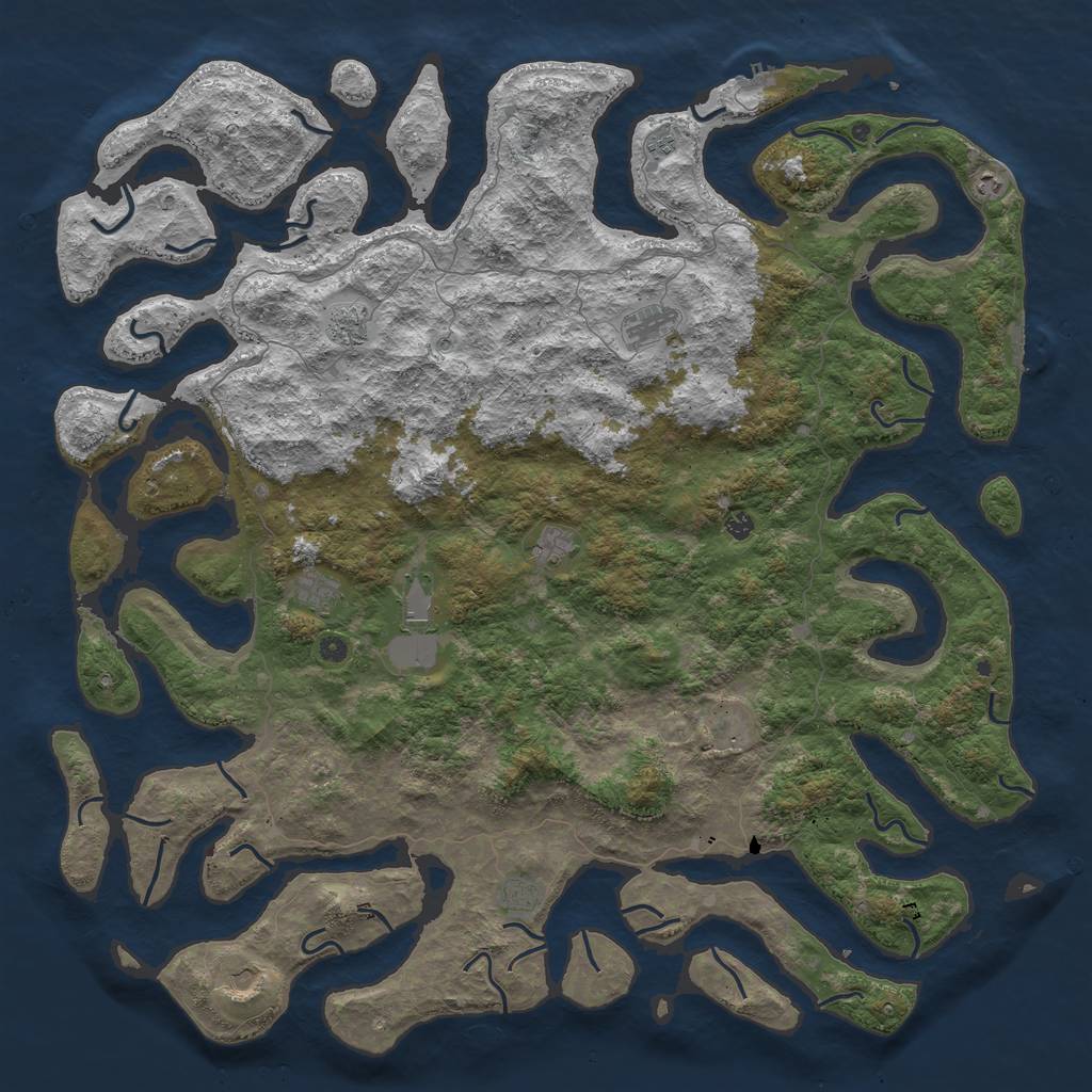 Rust Map: Procedural Map, Size: 6000, Seed: 1631635339, 16 Monuments