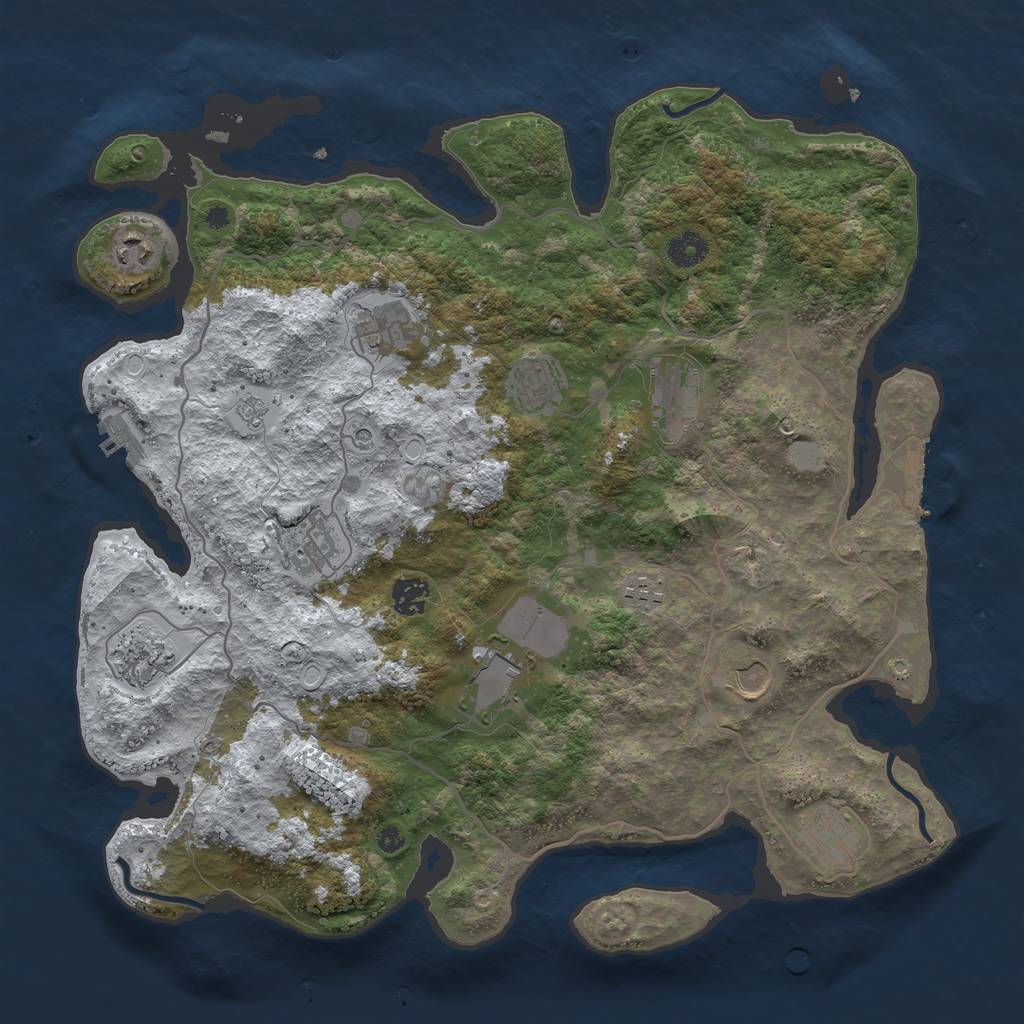 Rust Map: Procedural Map, Size: 4000, Seed: 2015915232, 20 Monuments