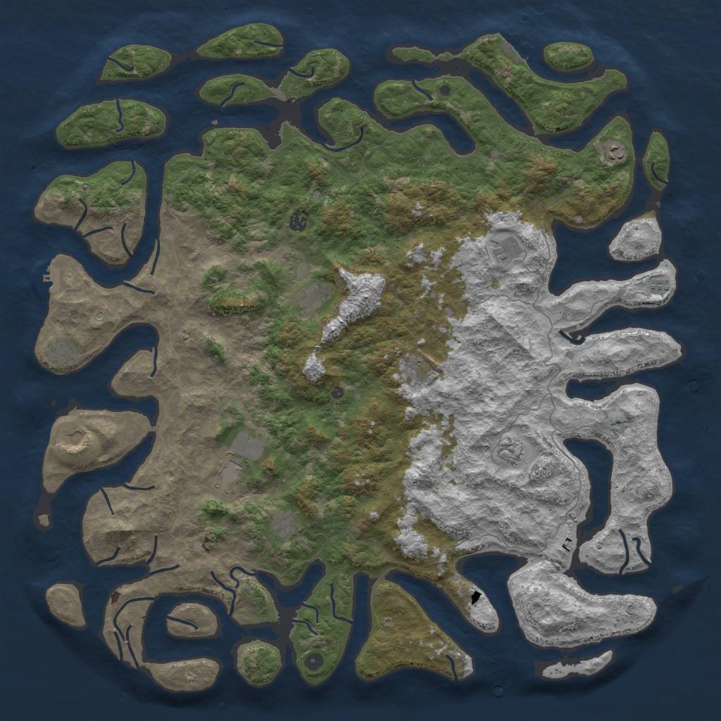 Rust Map: Procedural Map, Size: 6000, Seed: 671566977, 16 Monuments