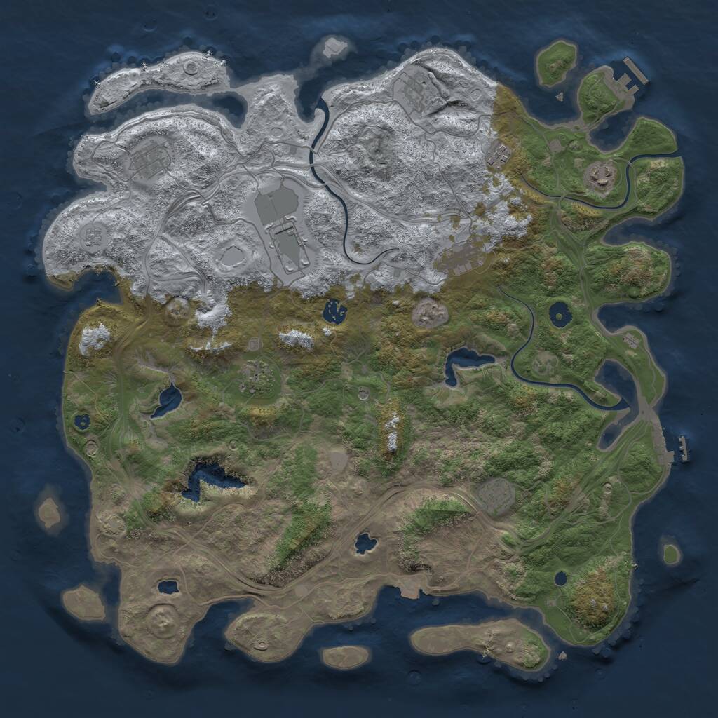 Rust Map: Procedural Map, Size: 4500, Seed: 1424263440, 15 Monuments