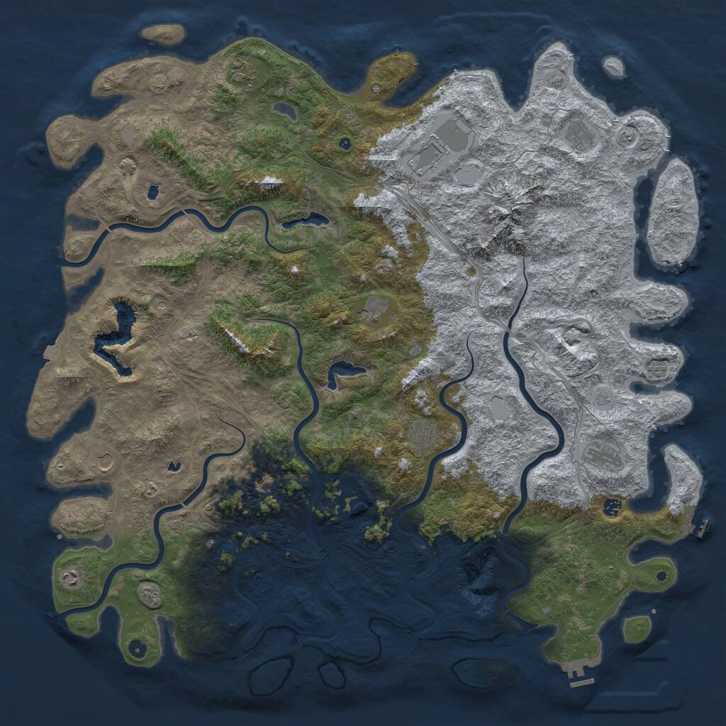 Rust Map: Procedural Map, Size: 6000, Seed: 1802728449, 17 Monuments