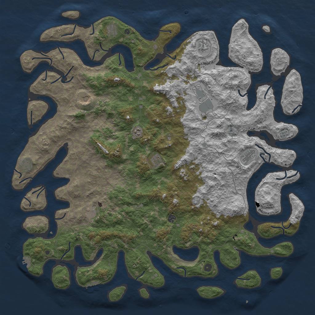 Rust Map: Procedural Map, Size: 6000, Seed: 1802728449, 16 Monuments