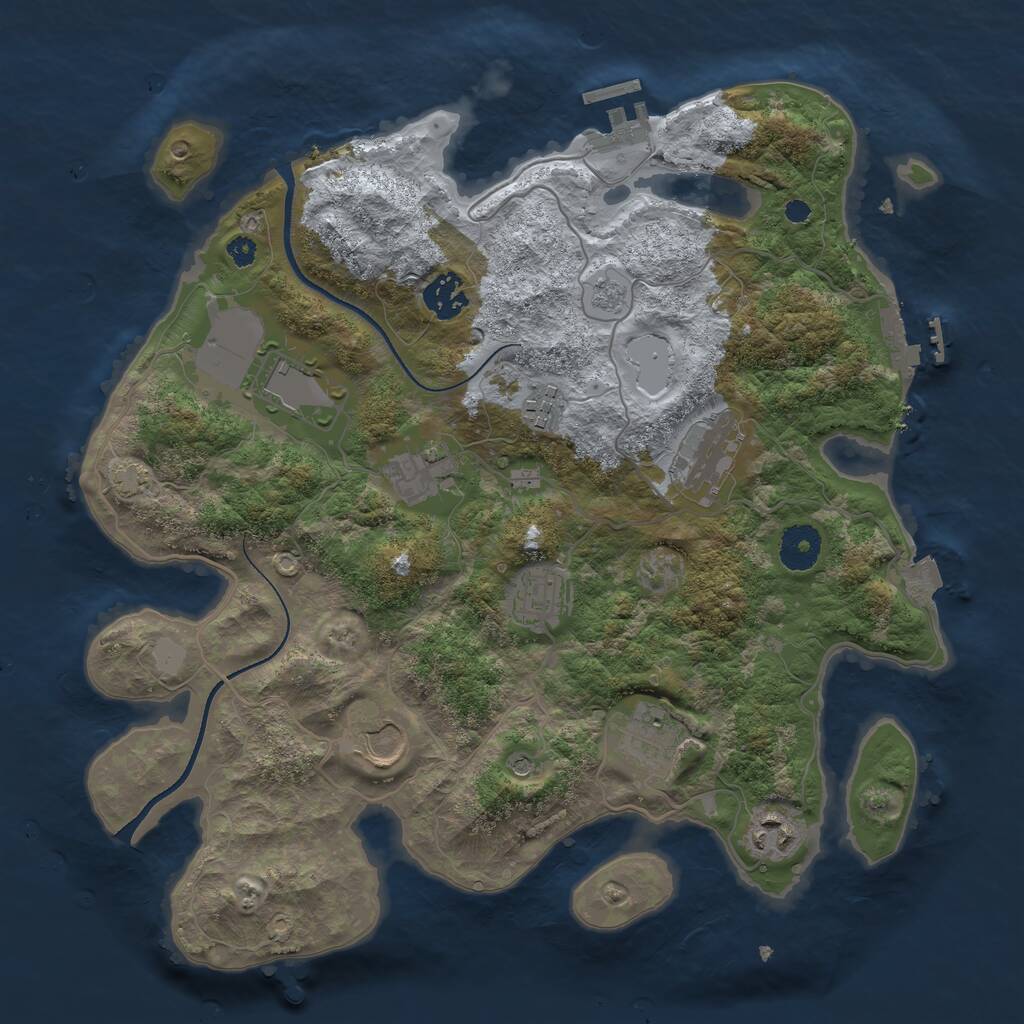 Rust Map: Procedural Map, Size: 3500, Seed: 1671136770, 15 Monuments