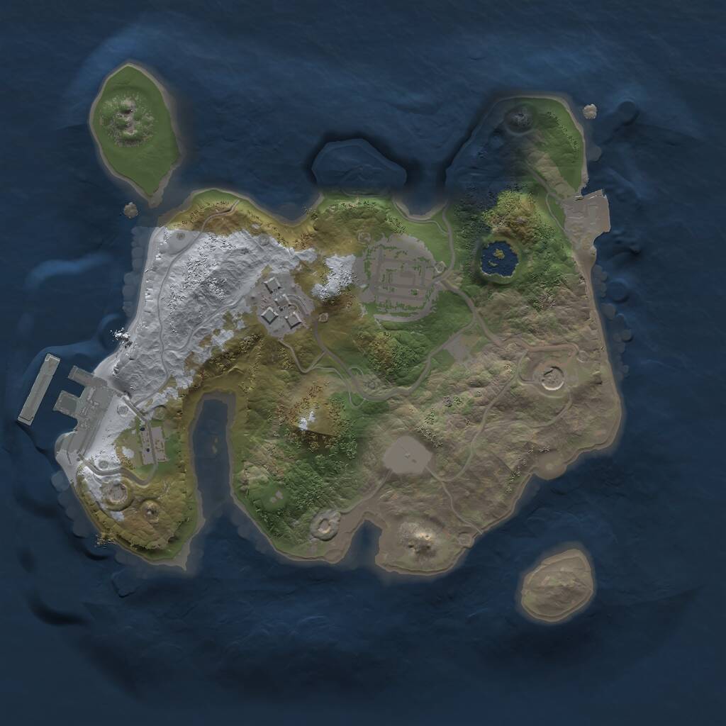Rust Map: Procedural Map, Size: 2000, Seed: 1613089169, 5 Monuments