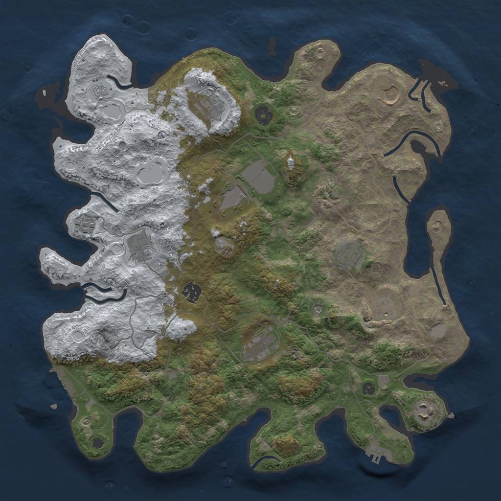 Rust Map: Procedural Map, Size: 4000, Seed: 1348124666, 20 Monuments
