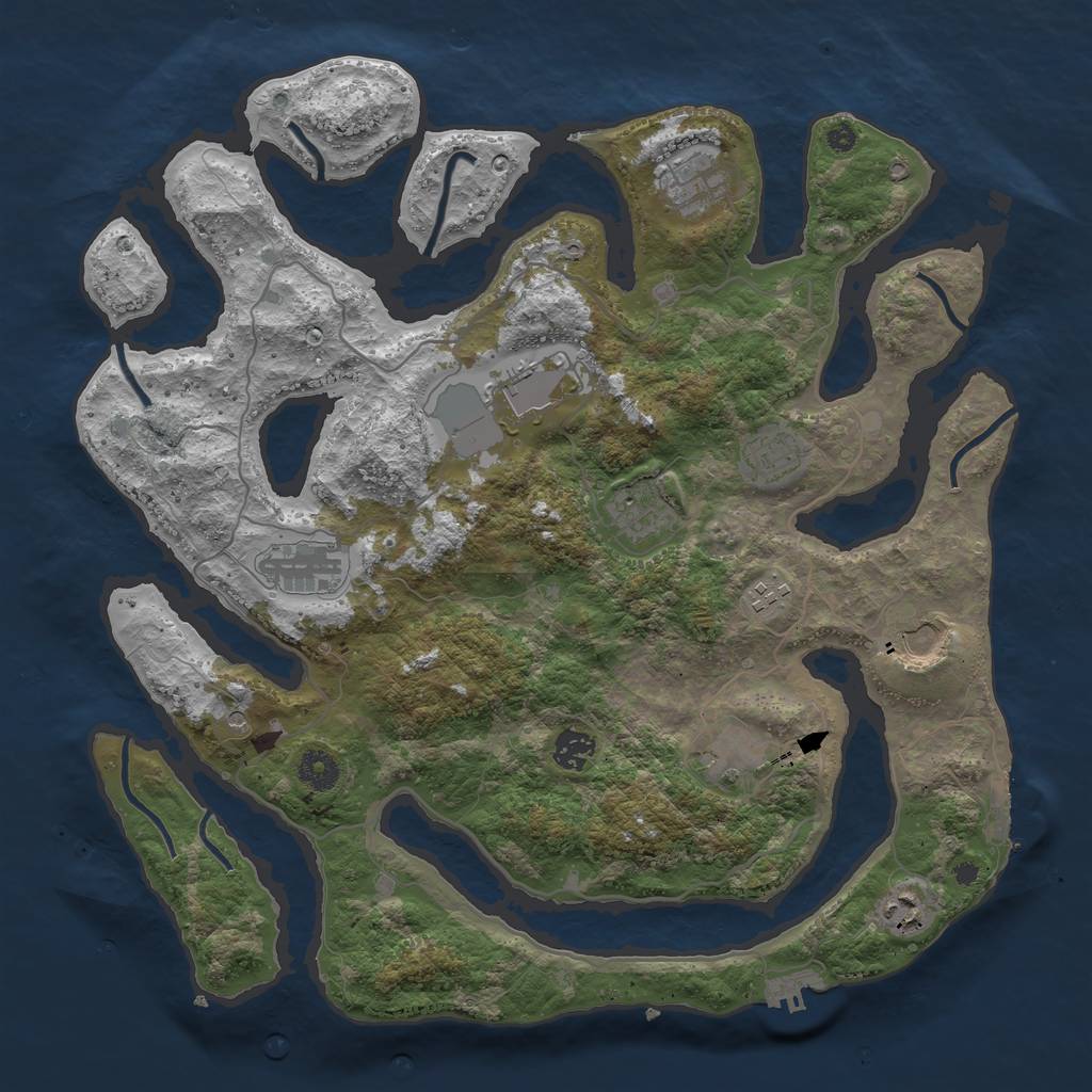 Rust Map: Procedural Map, Size: 4000, Seed: 1485240515, 15 Monuments