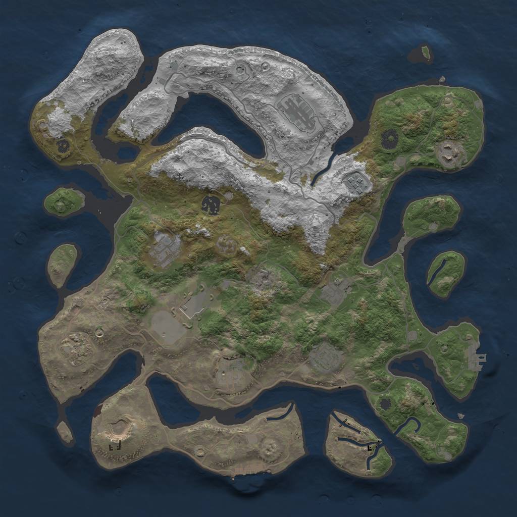 Rust Map: Procedural Map, Size: 4000, Seed: 1820110319, 16 Monuments